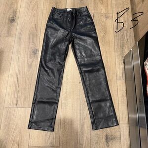 Wilfred Jet Black Leatherette Trousers Size 0